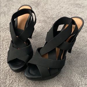 Schutz Black Platform Pumps Sandals Size 9